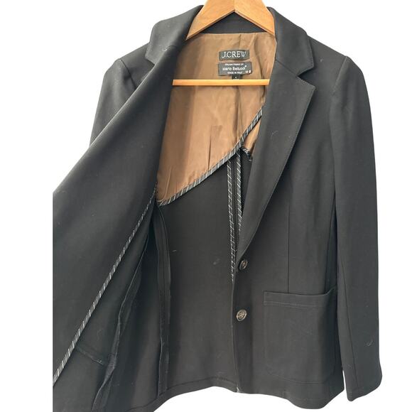 J. Crew Patrick Patch Pocket Italian Fabric Luxe Ponte Blazer Black Size 4 - Picture 7 of 11